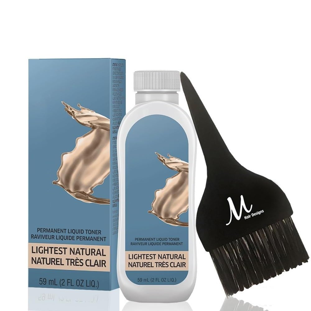 Blondor Lightest Natural /03 Liquid Permanent Blondor Toner 2 Fl Oz and M Hair Designs Tint Brush (Bundle)