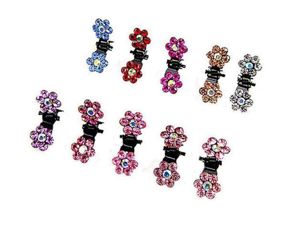 Suoirblss 30PCS Multicolored Mini Claw Hair Clips Crystal Rhinestone Barrette Hair Claw Clip Hair Bangs Pin Hair Accessories