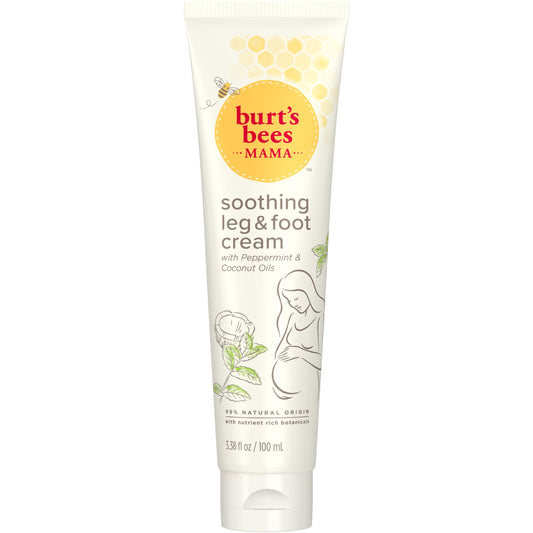 Burt's Bees Mama Bee Leg and Foot Cream, Soothing Formula with Peppermint and Coconut Oil, Fragrance Free, 99% Natural Origin, 3.38oz Beauty & Personal Care Burt's Bees