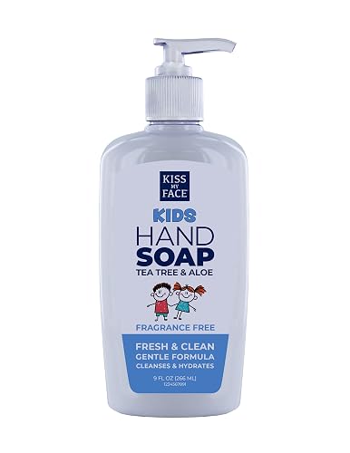 Kiss My Face Kids Hand Soap, Fragrance-Free, Cleanse And Hydrate Skin, Vegan & Cruelty-Free, Easy To Use Hand Soap Pump, Suitable For Sensitive Skin