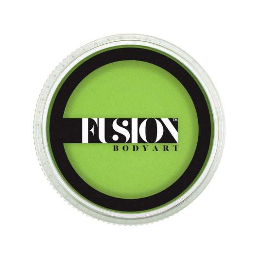 Fusion Body Art Pro Face Paint | Prime Lime Green (32gm), Professional Quality Water Activated Face and Body Paint Supplies Single Makeup Cake