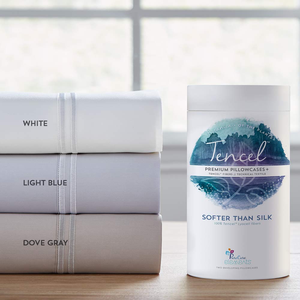 PureCare Elements Cool Touch Sheet Set Featuring 100% Tencel, Precision-Fit Corners & enveloping Pillowcases, Queen, Dove Gray (PCST-Q-GY)