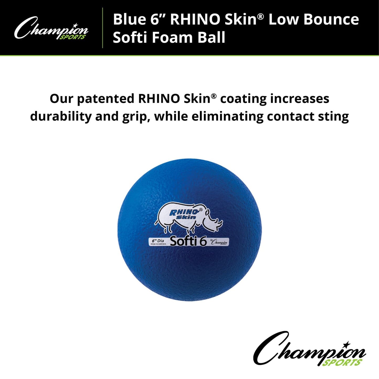Champion Sports Rhino Skin Foam Special Ball , 6 Inch