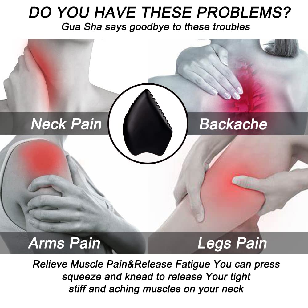 Yuanchupin Gua Sha Facial Massage Tool – BianStone Face & Body Tool for Lymphatic Drainage, Sculpting & Relaxation with Upgraded Tooth Edge