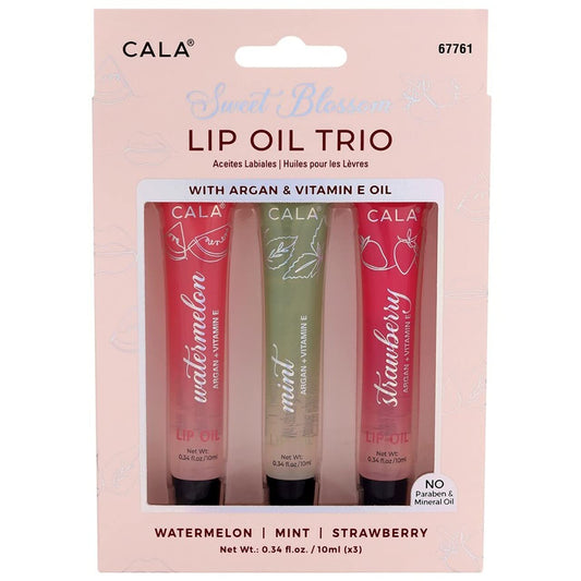Cala Lip Oil Trio, Mint, WATERMELON, STRAWBERRY, Long Lasting Nourishment And Softness To Dry Cracked Lips Beauty and Personal Care Cala
