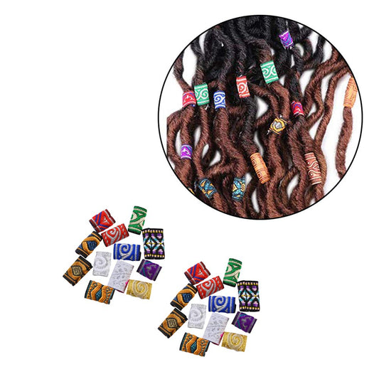 Wixine 24Pcs Women Girl Dreadlock Beads Hair Braid Dread Fabric Tibetan DIY Jewelry Craft