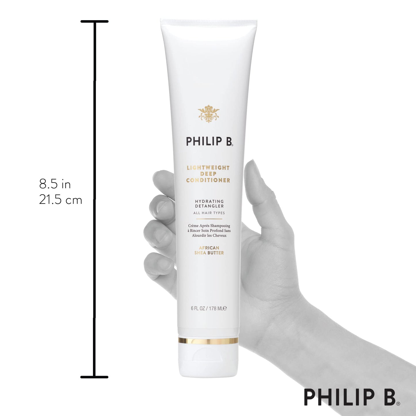 PHILIP B Lightweight Deep Conditioner, 6 fl. oz. (178 ml) - Hydrating Detangler, Adds Moisture, Shine and Smoothness, For All Hair Types