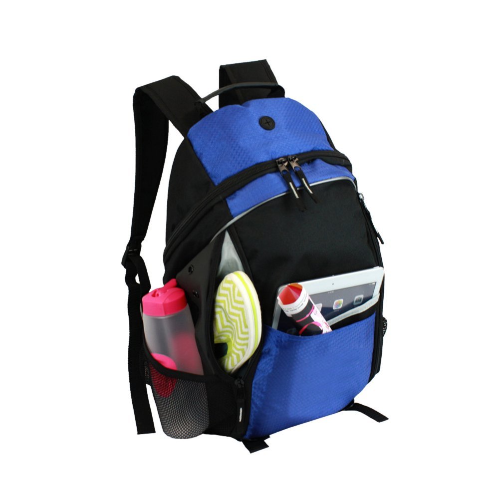 Goodhope Laptop Tablet iPad College Sport Two Side Pockets Cooler Backpack, Blue