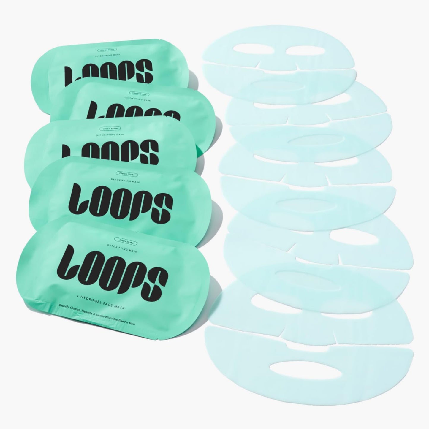 LOOPS CLEAN SLATE - Detoxifying Hydrogel Face Mask - Detoxify, Cleanse & Soothe - Deeply Purifying and Super Hydrating - Minimizes the Look of Pores