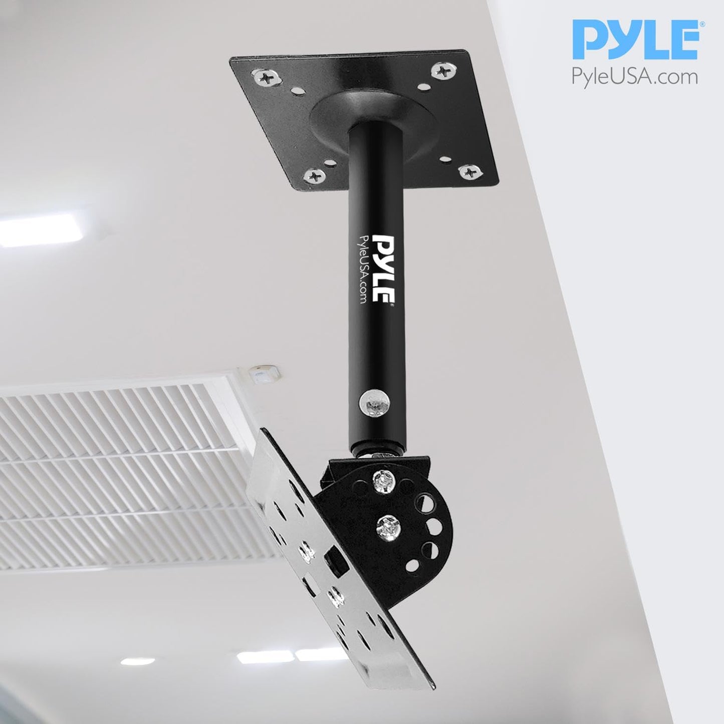 Pyle Universal Speaker Mounting Bracket - Ceiling & Wall Speaker Mount with Adjustable Swivel Tilt, 13.4" Retractable Telescopic Arm, 75 lbs Max Load…