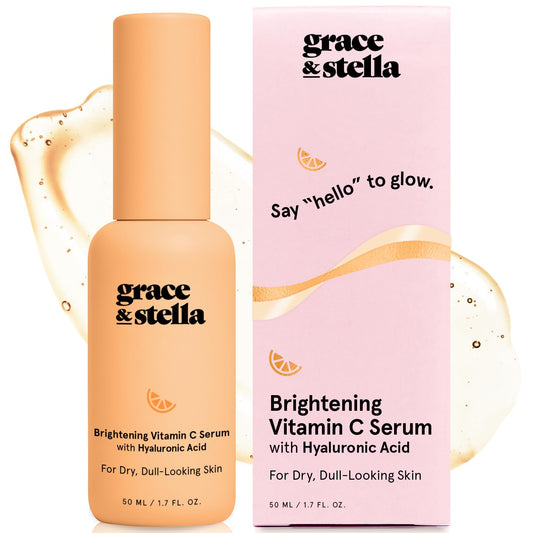 grace & stella Vitamin C Serum for Face (50ml /1.7 fl oz)- Brightening Vitamin C for Face with Hyaluronic Acid Serum To Reduce Dullness & Dark Spots Beauty & Personal Care grace & stella