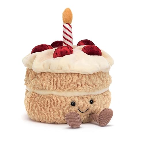 Jellycat Amuseables Birthday Cake Stuffed Toy, 6 inches | Dessert Plush | Birthday Gift