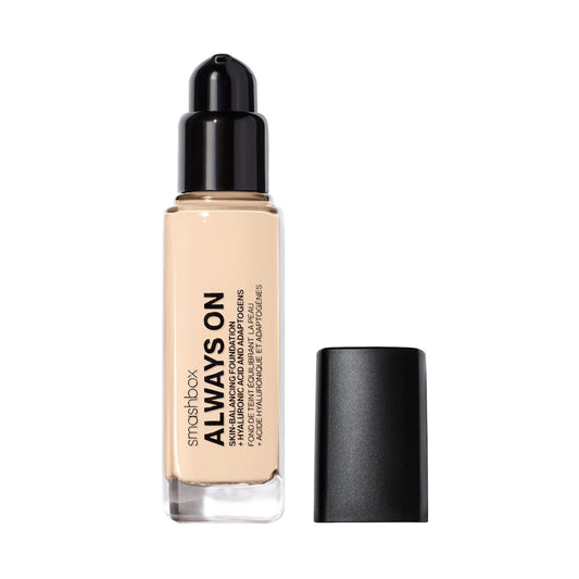 Smashbox Always On Skin-Balancing Foundation | Medium-To-Full Coverage Foundation | Hyaluronic Acid with a Natural-Looking, Second-Skin Finish, 1 Fl Oz, F20N