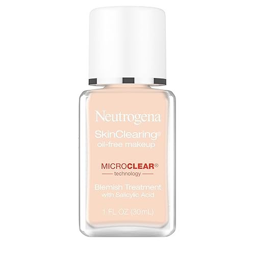 Neutrogena SkinClearing Oil-Free Acne and Blemish Fighting Liquid Foundation with.5% Salicylic Acid Acne Medicine, Shine Controlling Makeup for Acne