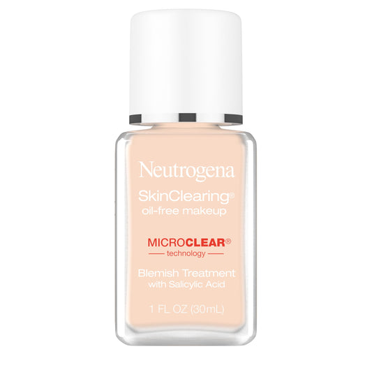 Neutrogena SkinClearing Oil-Free Acne and Blemish Fighting Liquid Foundation with.5% Salicylic Acid Acne Medicine, Shine Controlling Makeup for Acne