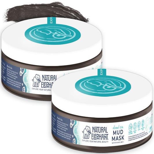 Natural Elephant Dead Sea Mud Mask - Deep Pore Cleansing for Face & Body - Acne, Blackheads, Oily Skin - 100% Natural Skin Care - Tightens Skin-