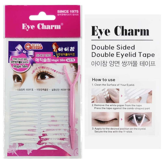 Korean Eye Charm Double Eyelid Tape Hooded Eye Lift - Droopy Eyelid Lifter Eye Lid Strips for Hooded Eyes (Double Sided 3mm 176p)