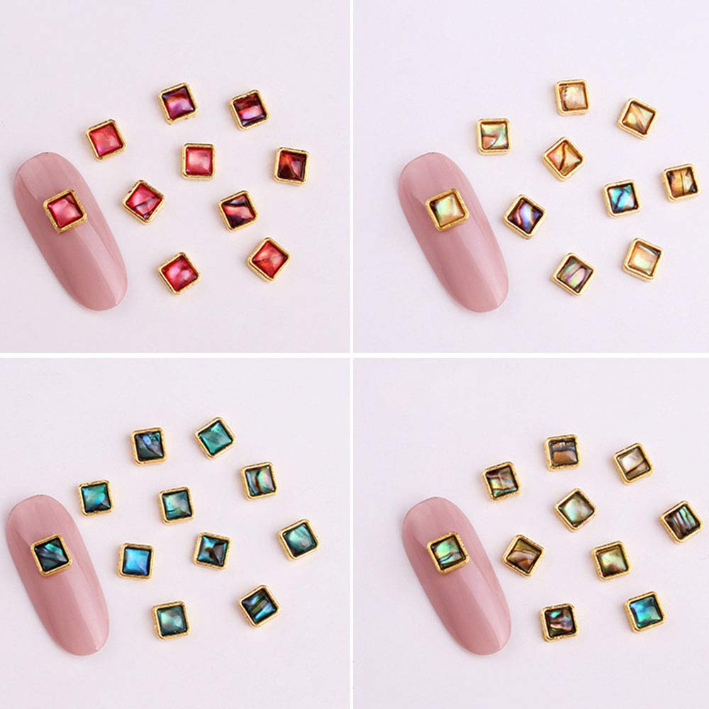 10pcs Japanese Ultra-thin Shell Alloy Gold Edging Nail Ornament DIY Nail Art Decorations Shiny Manicure Accessories 3D Nail Jewelry(07) Beauty & Personal Care GOUDAI
