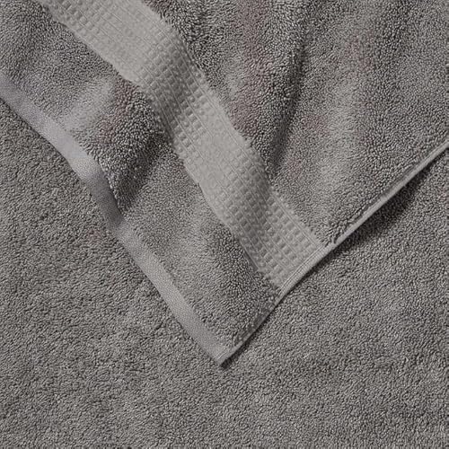 Purely Indulgent 100% Egyptian Cotton Towel Set 4-Piece Towel Set Includes:2 Hand Towels (16" W x 30" L), 2 Wash Cloths (13" W x 13" L) (Gunmetal…