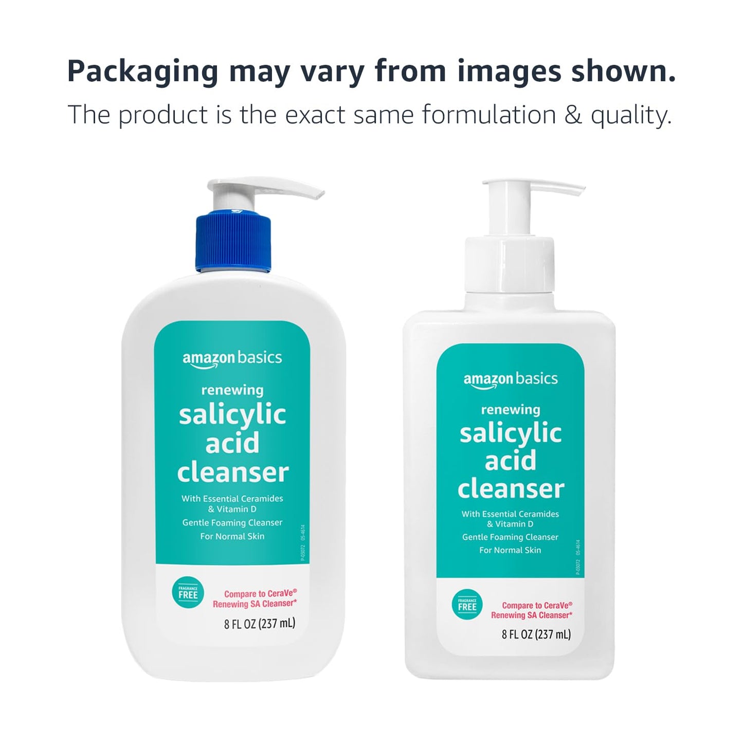 Amazon Basics Exfoliating Face Wash Cleanser, Renewing Salicylic Acid with Ceramides & Vitamin D, Foaming Formula, Smooths Skin, 8 fl oz (Pack of 3) Beauty and Personal Care Amazon Basics