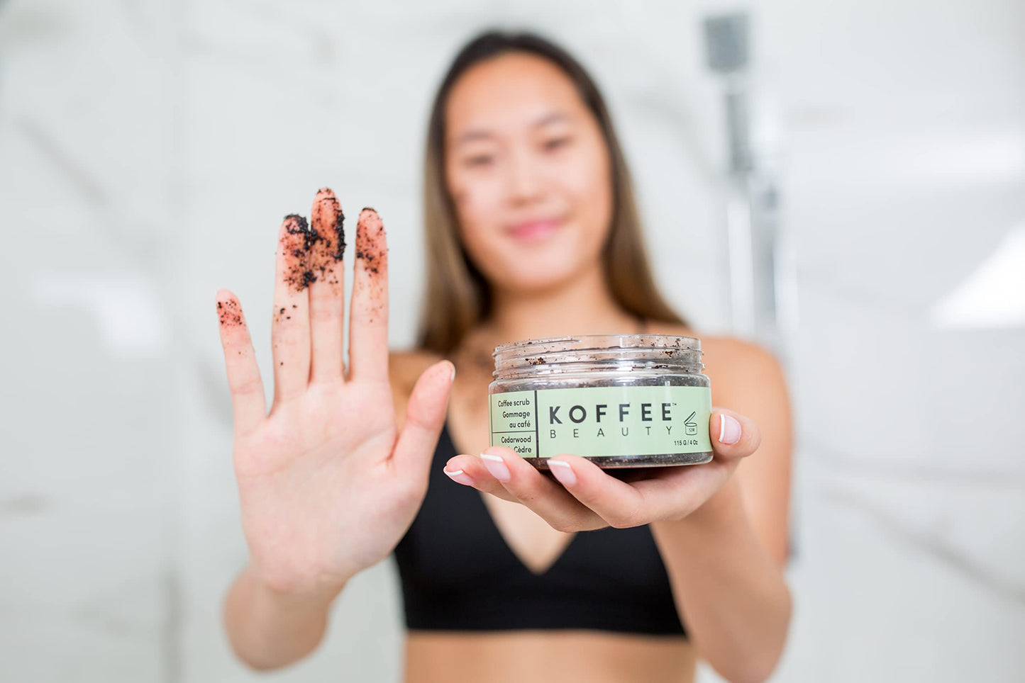 Koffee Beauty Cedarwood Coffee Scrub - Exfoliating Body And Face Scrub - Polish And Smooth Skin With Ease - Invigorate Senses With Cedarwood Fragrance
