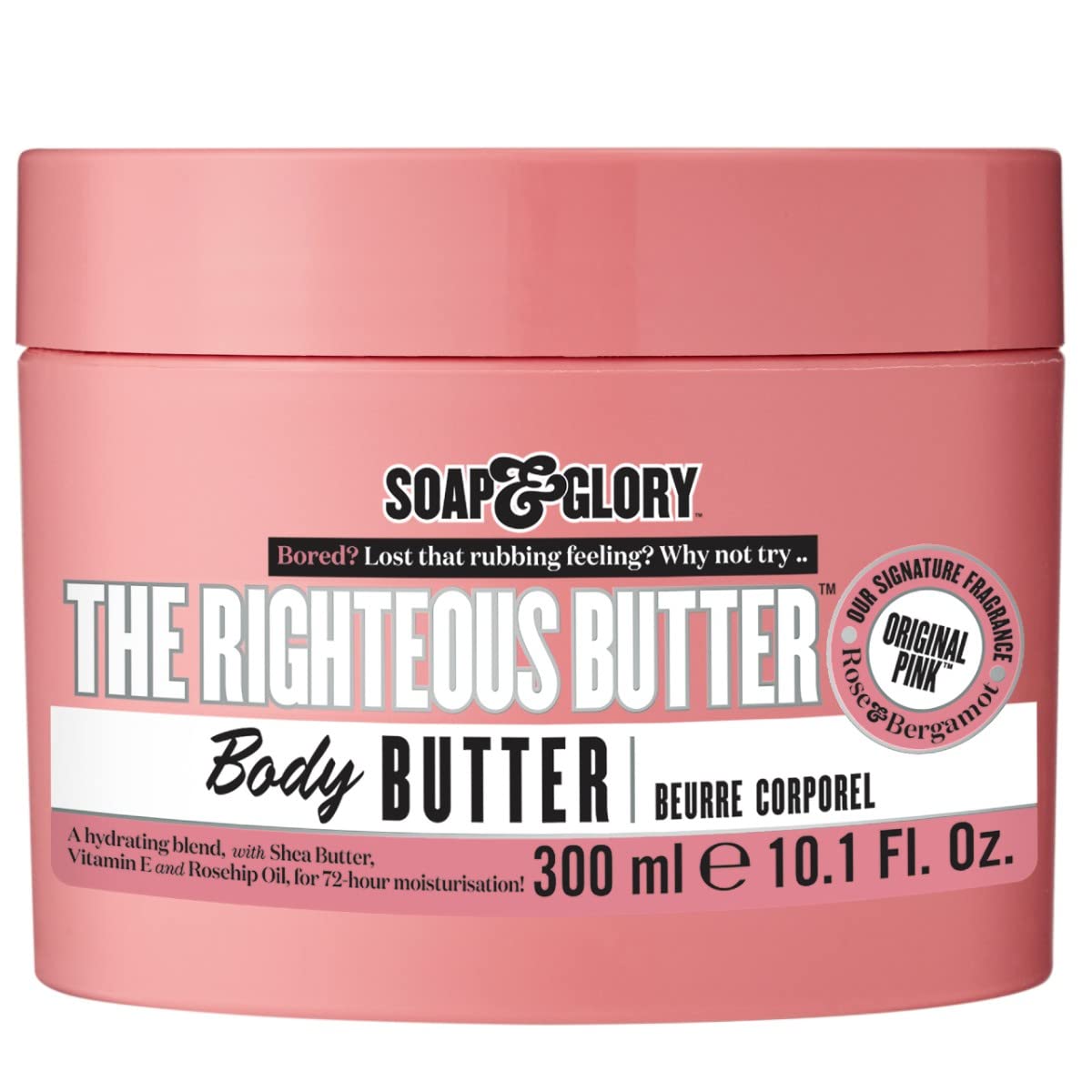Soap & Glory The Righteous Body Butter - Hydrating Body Moisturizer for Dry Skin with Shea Butter, Vitamin E & Aloe Vera - Rich Lotion for Women
