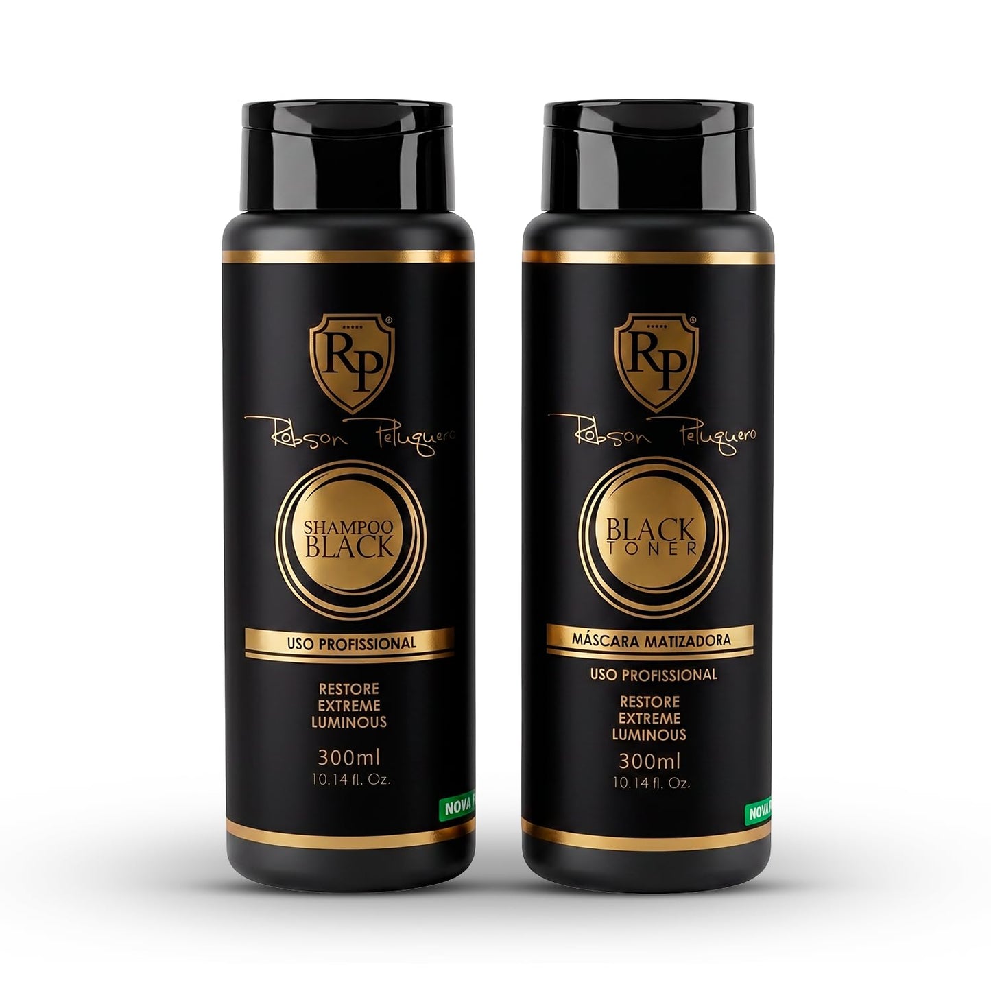 Robson Peluquero Black Toning Kit for Blonde Hair | Toning Shampoo + Hair Toner Gloss |Metallic Silver, Graphite, Steel Grey for Brassy, Bleached