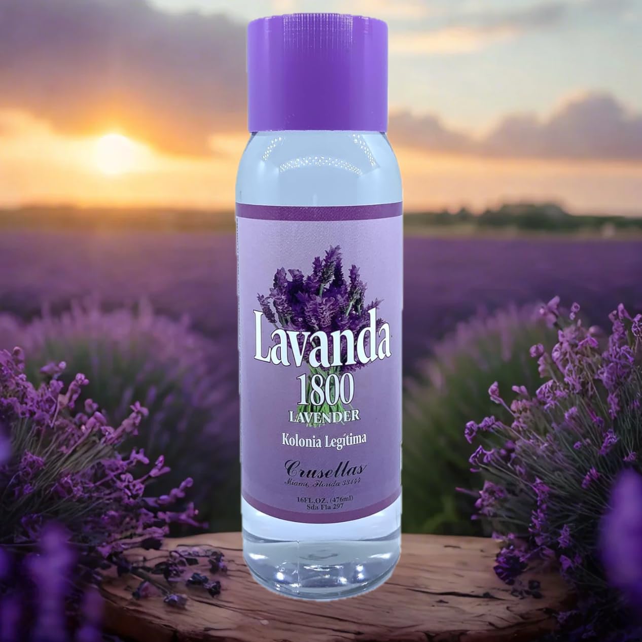 Crusellas Legitima Agua de Kolonia 1800 Lavender (Lavanda) Splash Cologne 16 Fl. Oz.
