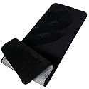 YOUTHLOTUS Black Memory Foam Bathroom Runner Rug Long Narrow Bath Mat Non Slip Soft Absorbent Washable Plush Microfiber Bathrug，16" x 47"