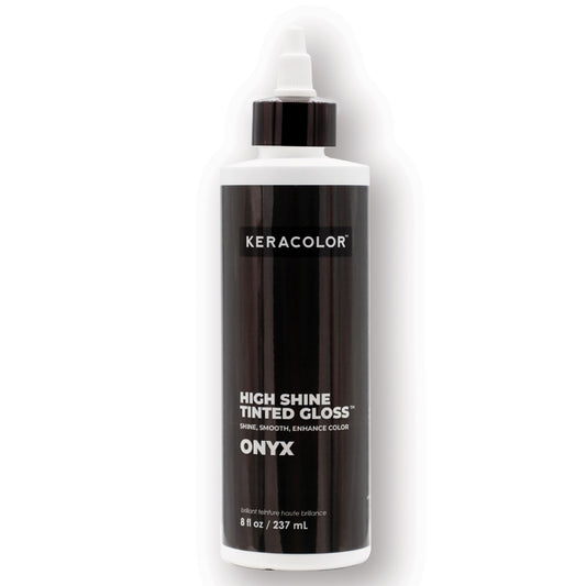 Keracolor High Shine Tinted Hair Gloss, In-Shower Hair Glaze, Sheer Color-Enhancing Glossing Treatment, Onyx, 8 Fl Oz