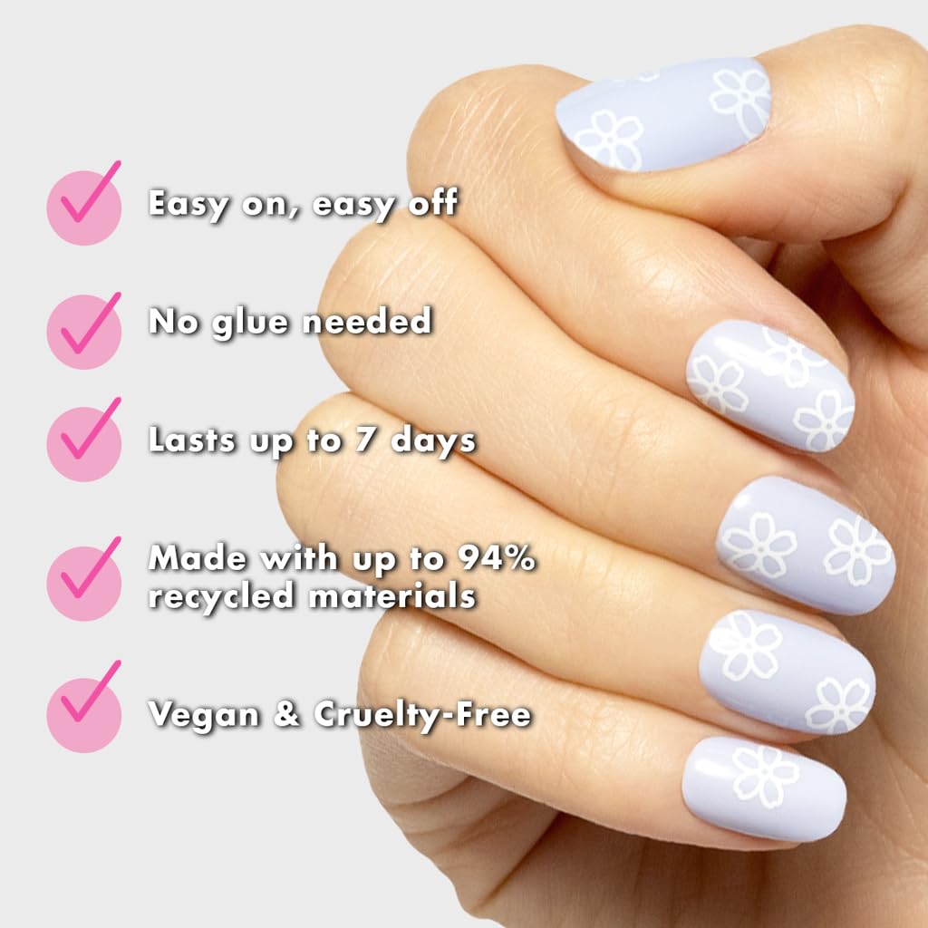 Olive & June Classic Super Stick Mani Press On Nails | No Glue Needed | 32 Tab Nails 16 Sizes | Non-Toxic Tabs Easy On-Off Non-Damaging Realist Look | Beauty & Personal Care Olive & June