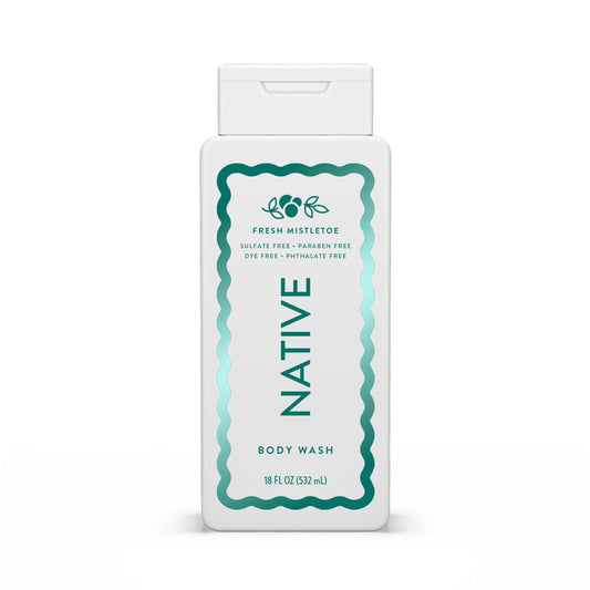 Native Body Wash, Holiday Edition, Fresh Mistletoe Scent, Contains Naturally Derived Ingredients | For Women & Men, Sulfate, Paraben, & Dye Free Beauty & Personal Care Native