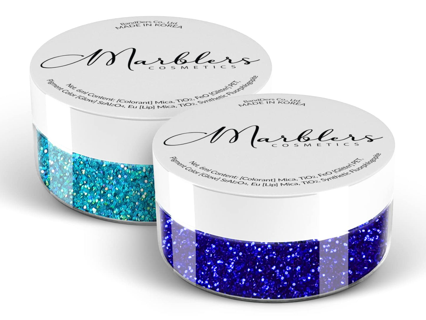 MARBLERS Twinkle Face & Body Glitter Duo [Holo Maui & Royal Blue] 0.36oz (10g) | Non-Toxic | Cruelty-Free | Festival, Rave & Party Makeup | Eye, Hair