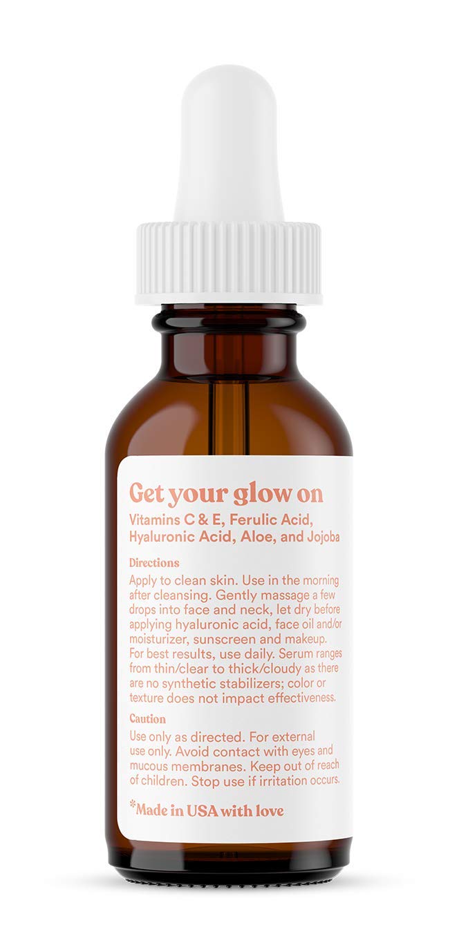 ASUTRA 20% Vitamin C Serum, 1 fl oz - Ferulic & Hyaluronic Acid, Vitamin E, Aloe, Jojoba, Brightening Face Serum Beauty & Personal Care ASUTRA
