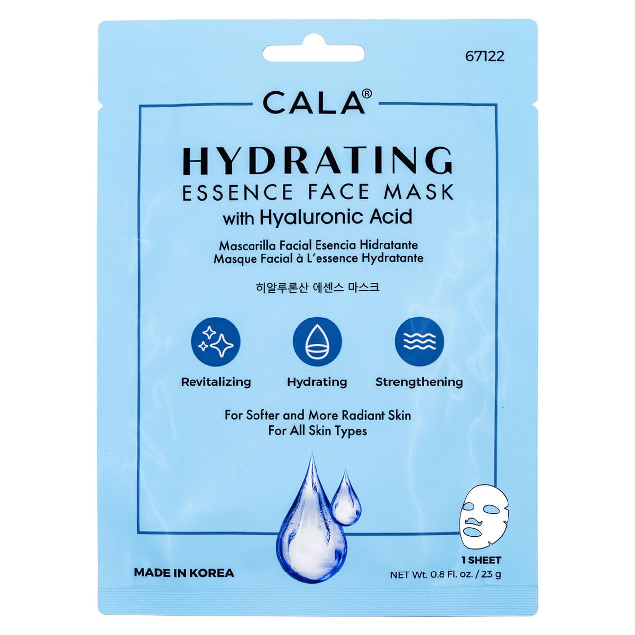 Cala Hydrating Essence Face Masks with Hyaluronic Acid - 10 Sheets Moisturizing Sheet Masks for Radiant, Plump Skin