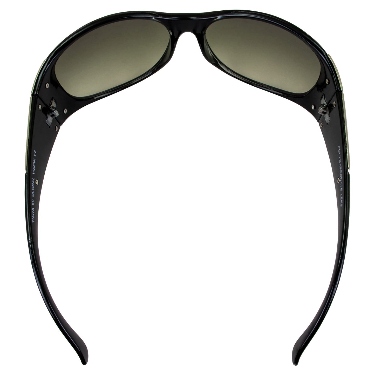 Global Vision Eyewear Tiara Western Sunglasses for Women Shiny Black Frame with Smoke Gradient Lenses