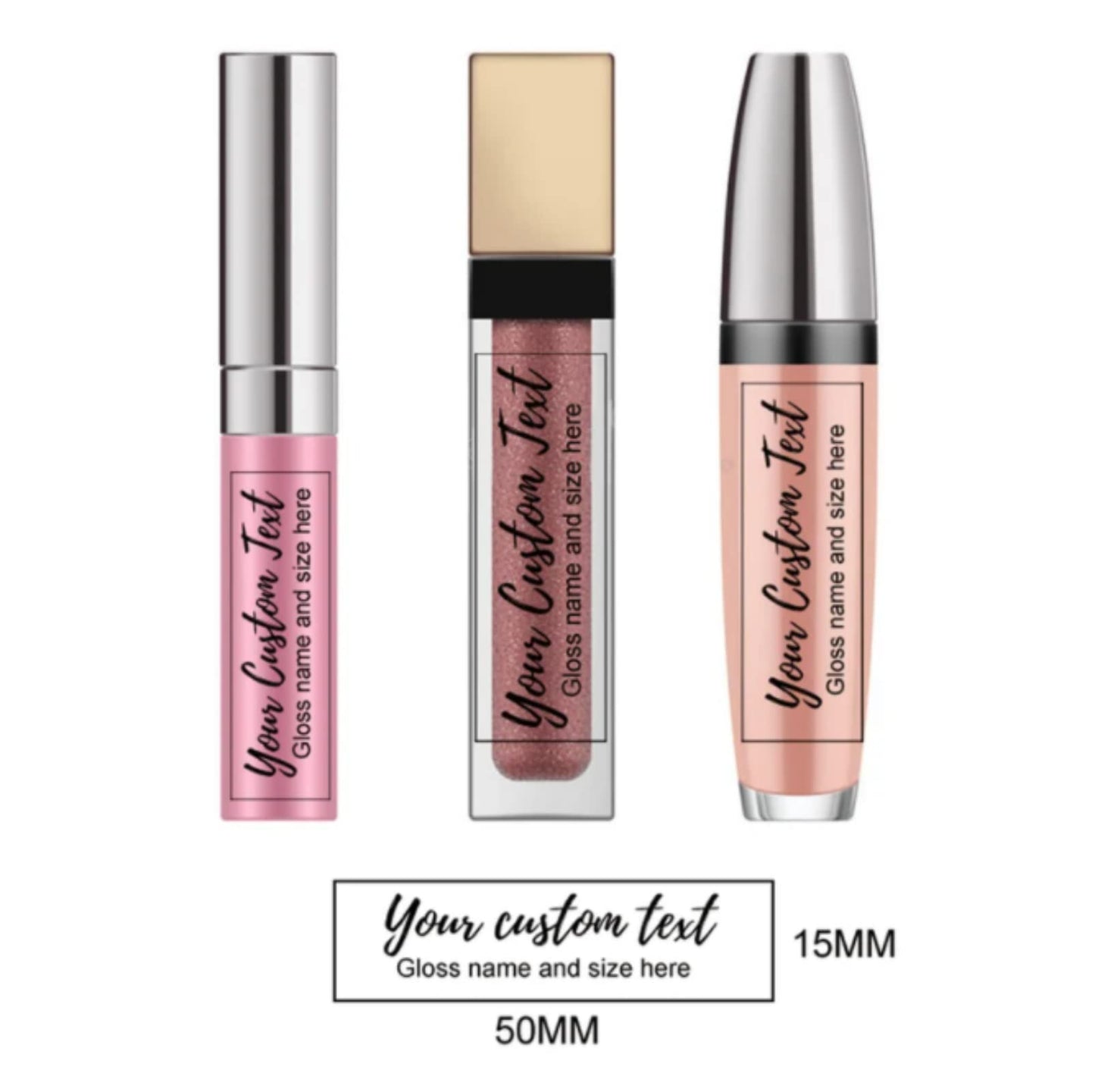 Customized 100 Pieces Clear Labels Private Personalized Lip Gloss Cosmetics etc. Waterproof Sticker. (3.5 X 6CM)