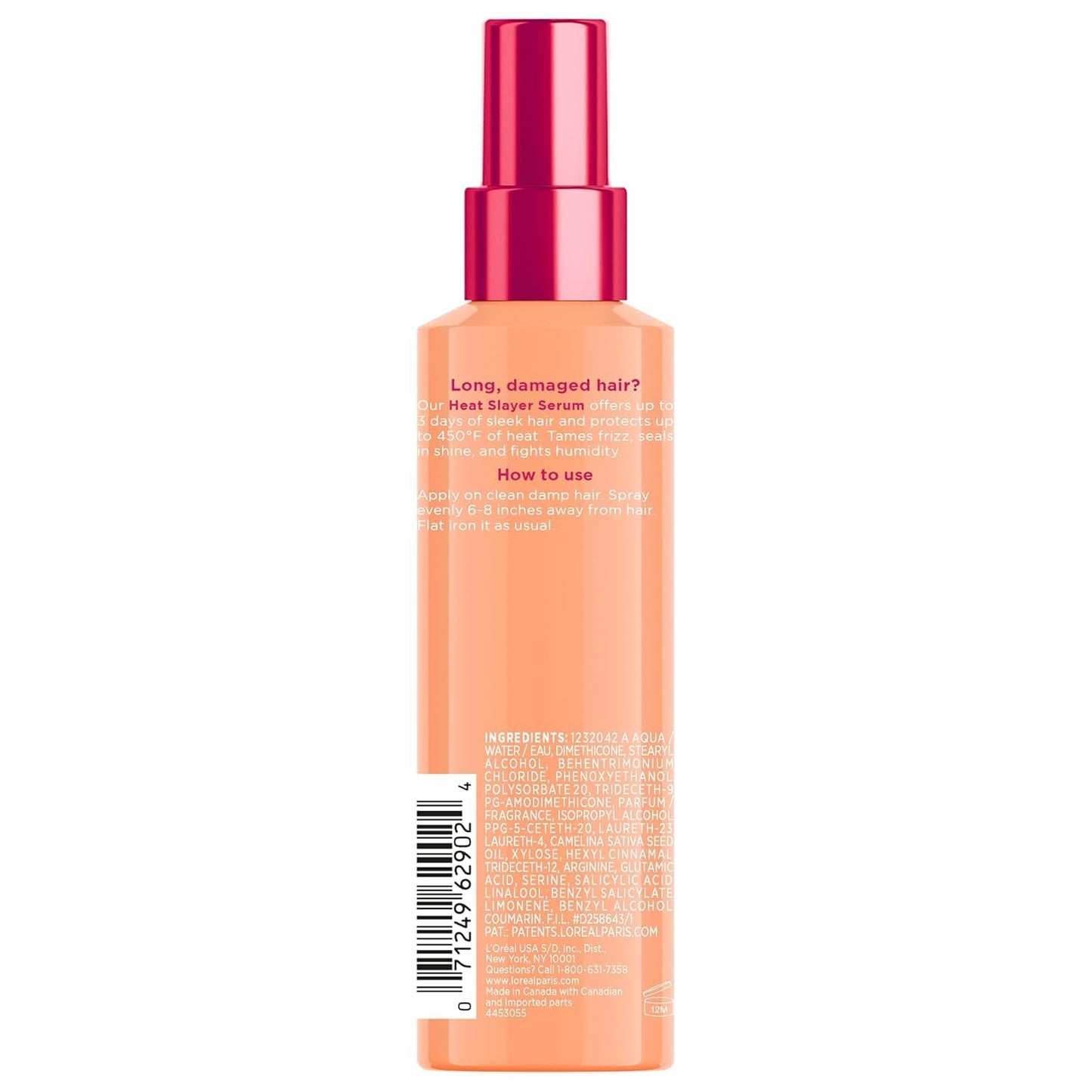 L'Oreal Paris Elvive Dream Lengths Heat Slayer Pre-Iron Spray Leave-In, 4.4 Ounce (3 Pack)