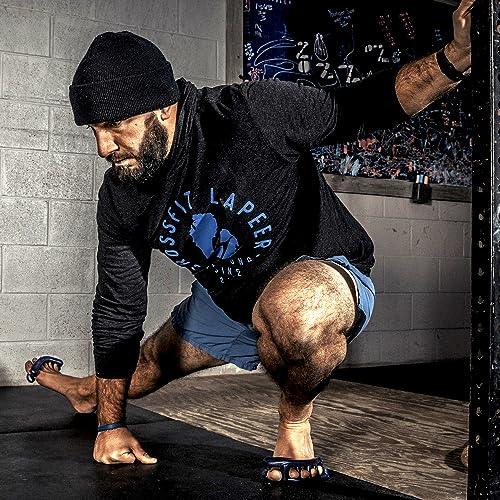 Original Yoga Toes for Men: Gel Toe Separators & Stretchers in Metallic Blue. Stop Foot Pain & Boost Athletic Performance! (Large)