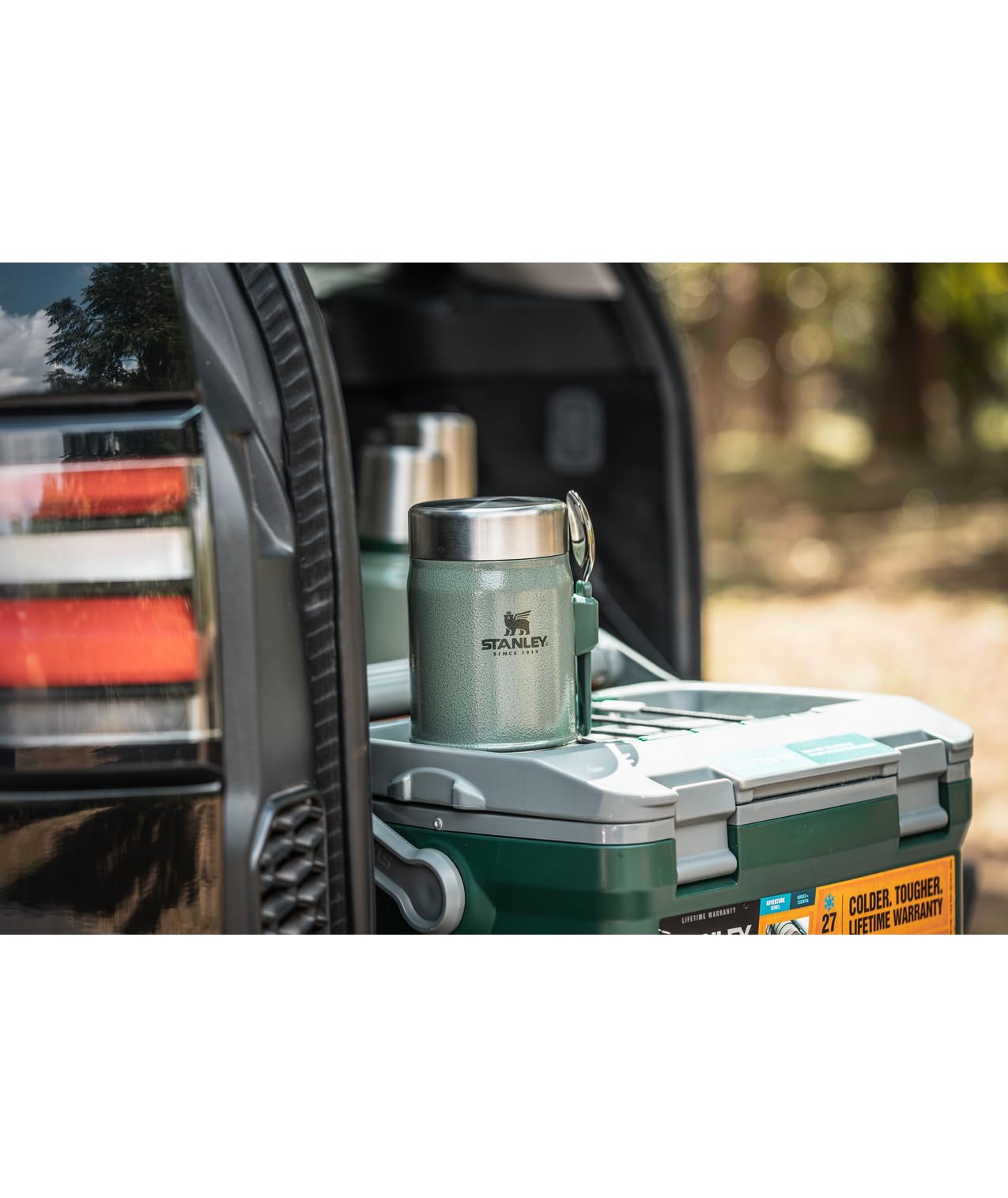 STANLEY Classic Food Jar and Spork 14 oz Vacuum Insulated Food Container Wide Mouth Screw On Lid Packable for Travel Stainless Steel with Leakproof…