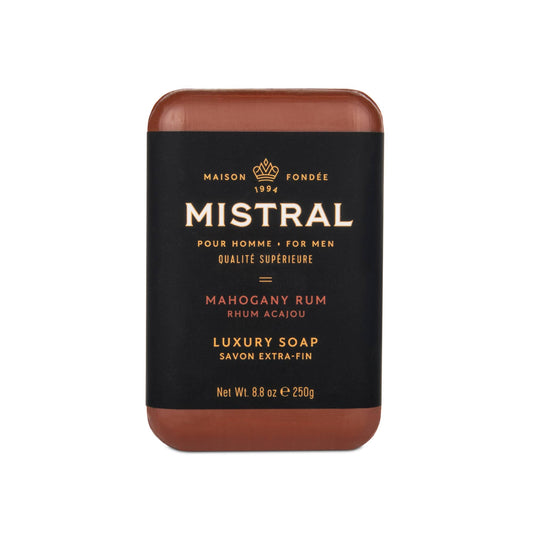 Mistral Mahogany Rum Luxury Bar Soap for Men | Men’s Natural Soap Bar | Paraben, Phthalates Free | Moisturizing & Triple-Milled Natural Soap for Men Beauty & Personal Care Mistral
