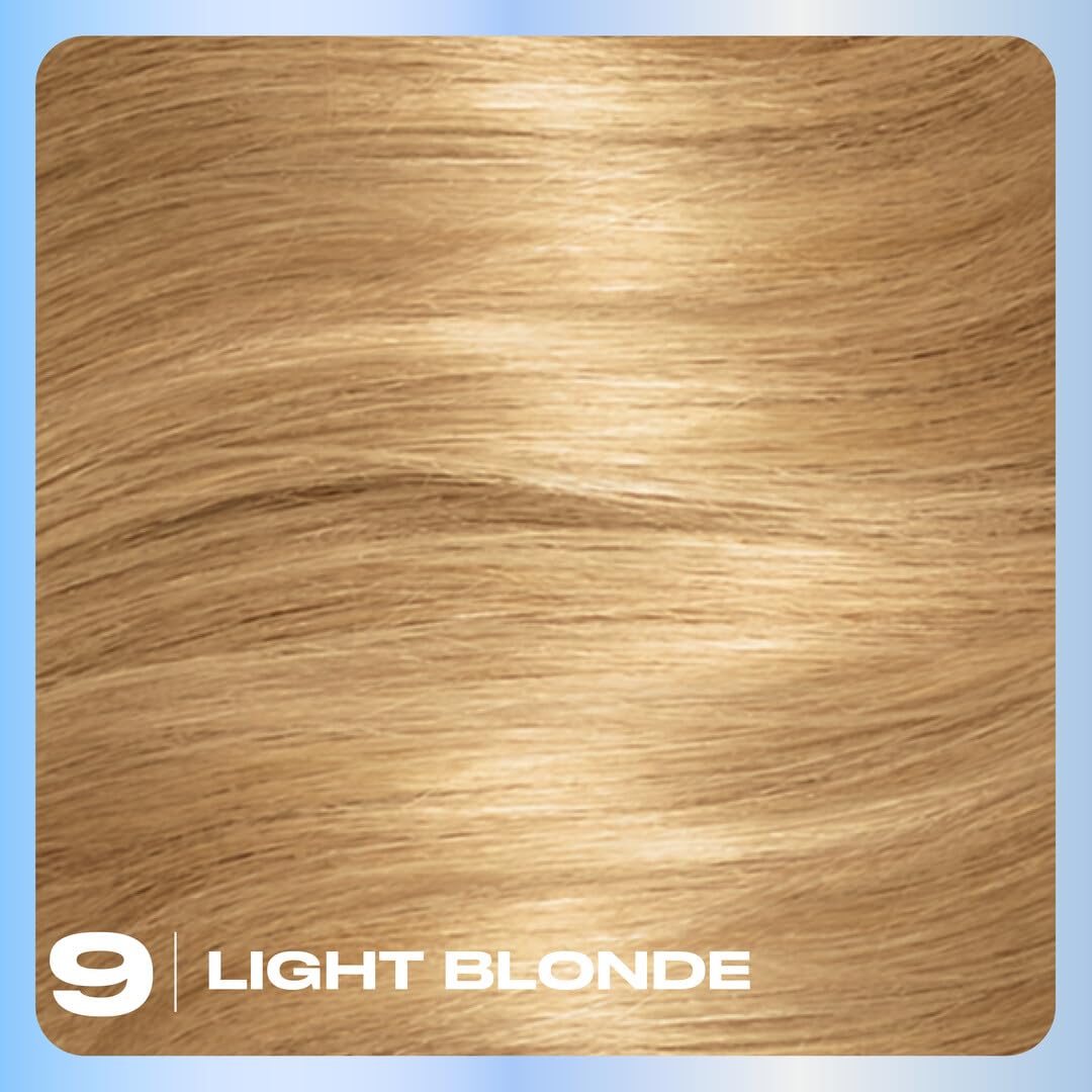 Clairol Nice'n Easy Permanent Hair Dye, 9 Light Blonde | 100% Gray Coverage | Long?Lasting, Natural?Looking Color & Shine | Pack of 1