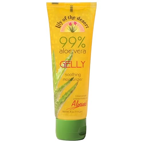 Lily Of The Desert Gelly Moisturizer - 99% Organic Aloe Vera Gel for Skin, After Sun Care with Aloe, Vitamin E Oil, and Vitamin C for Sunburn Relief