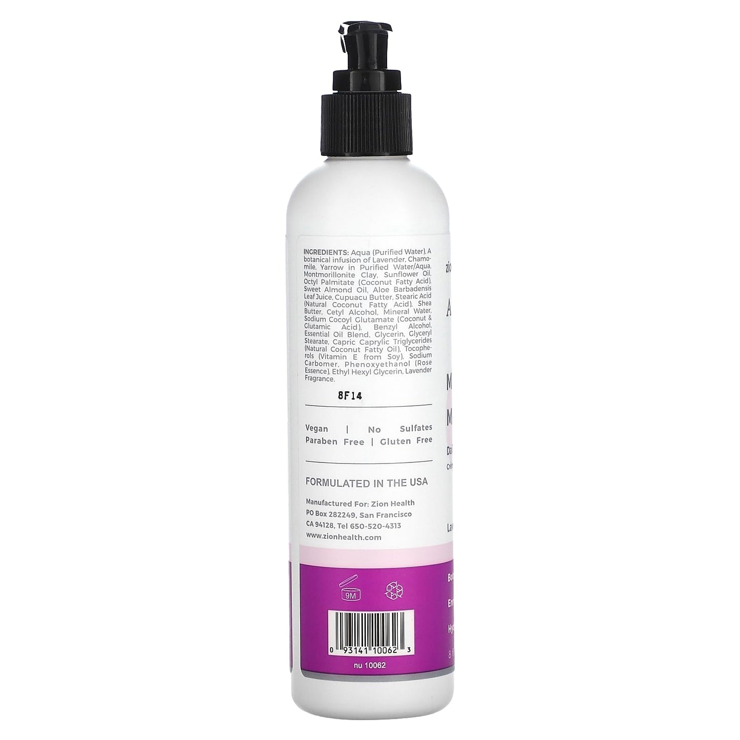 Adama Moisture Intense Lavender Zion Health 8 oz Cream