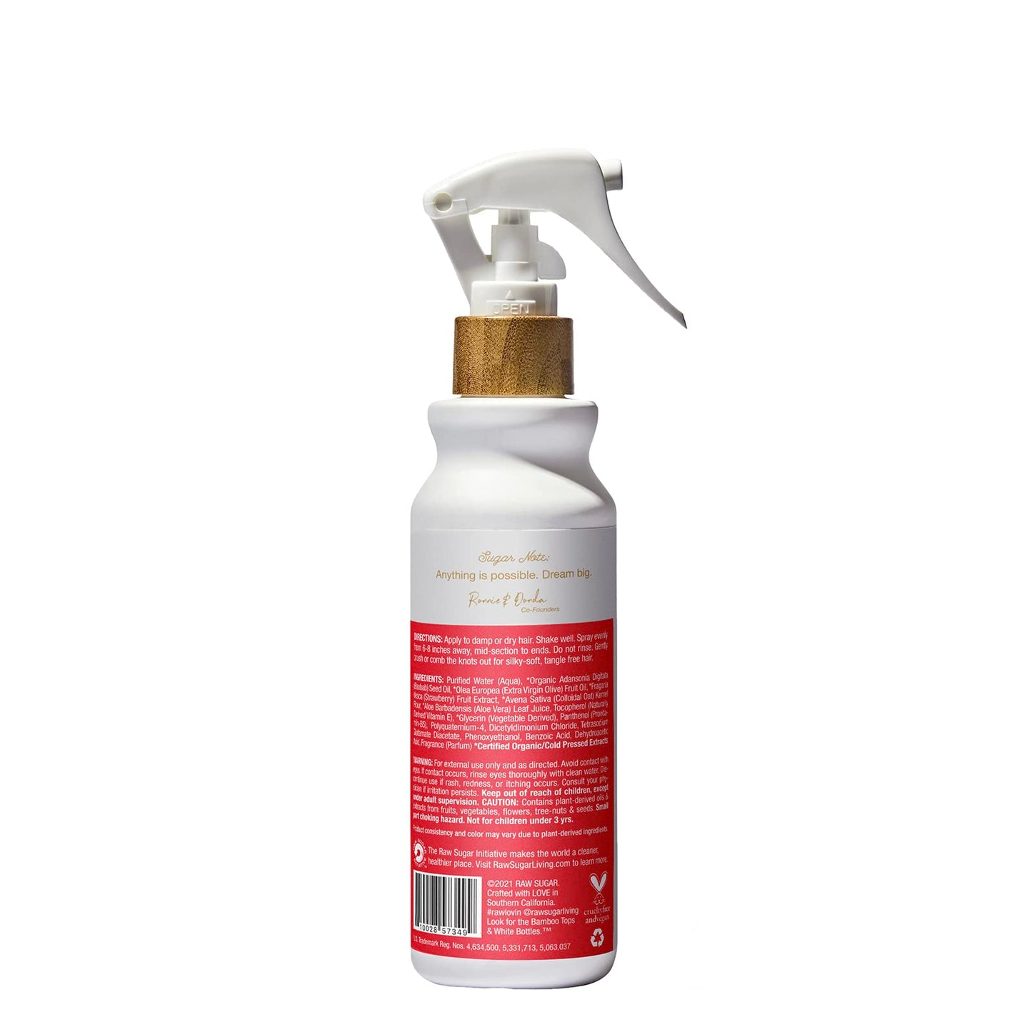 Raw Sugar, Kids Conditioning Detangler, Strawberry, Oat Milk, 6 Fl Oz