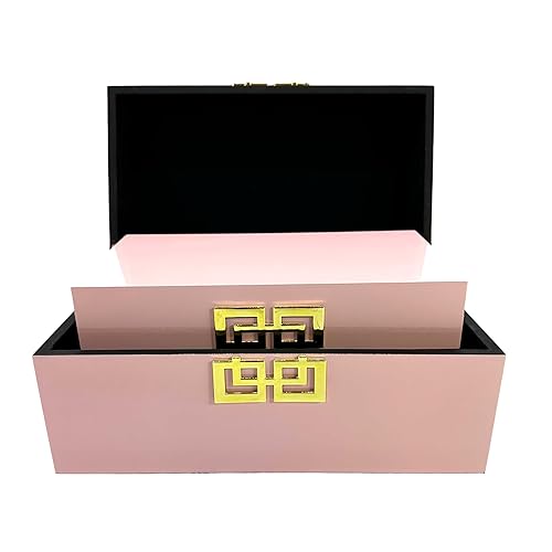 Galt International Storage Box Set Decorative Storage Box w/Hinged Lid Classic Design Wood Decor Boxes with Geometric Clasp Storage for Bedroom…