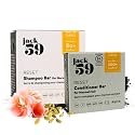 Jack59 All Natural Shampoo and Conditioner Set for Fine Hair, Bar Shampoo and Conditioner with Activated Charcoal to Detoxify, Rejuvenate Scalp