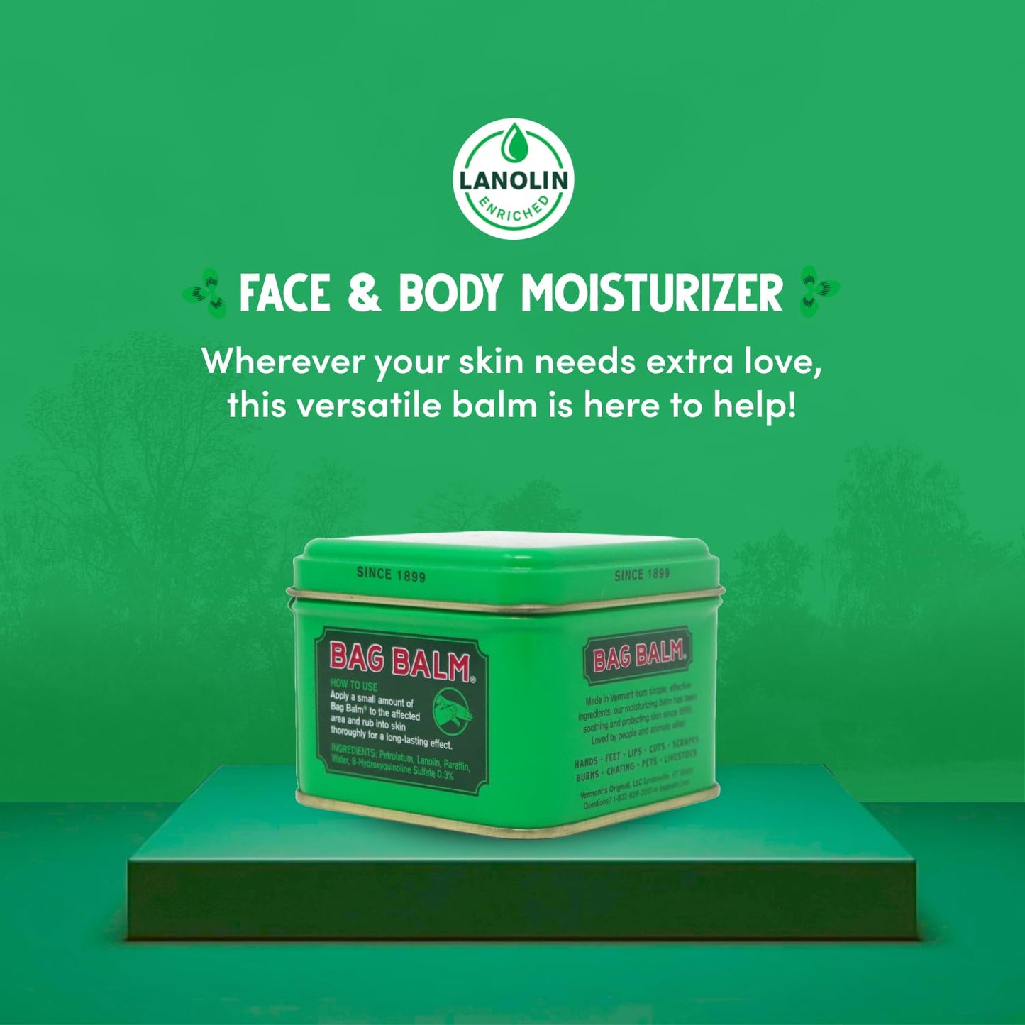 Bag Balm Vermont's Original Hand Moisturizer, Hand Balm for Dry Skin, Cracked Hands, Heels & Dry Hands Treatment, For Dogs and More Ointment, Lotion