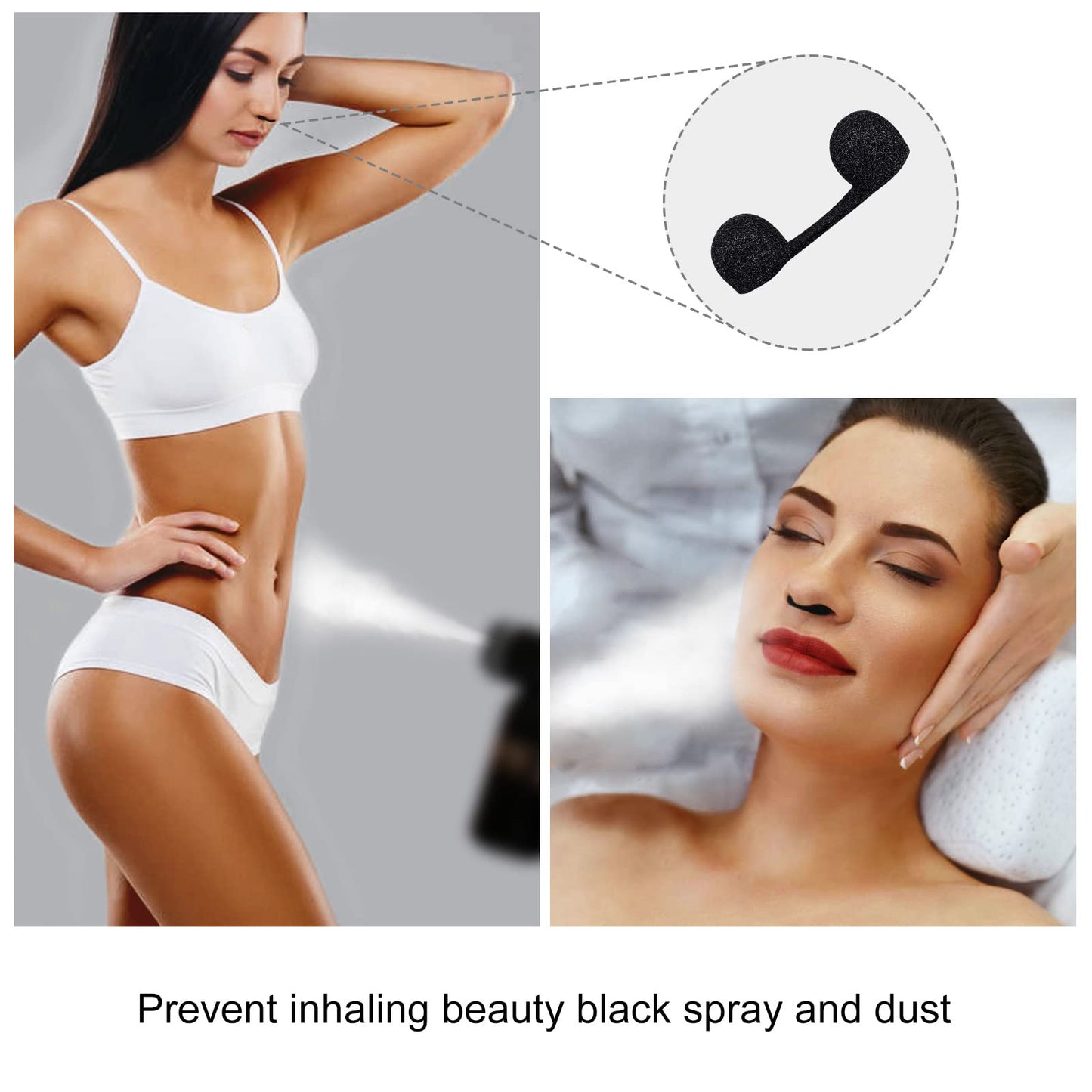 100 Pieces Nose Plugs Disposable, Nose Filters for Sunless Airbrush Spray Tanning, Nose Plug for Allergies and Dust, Spray Tan Nose Filter Sponge