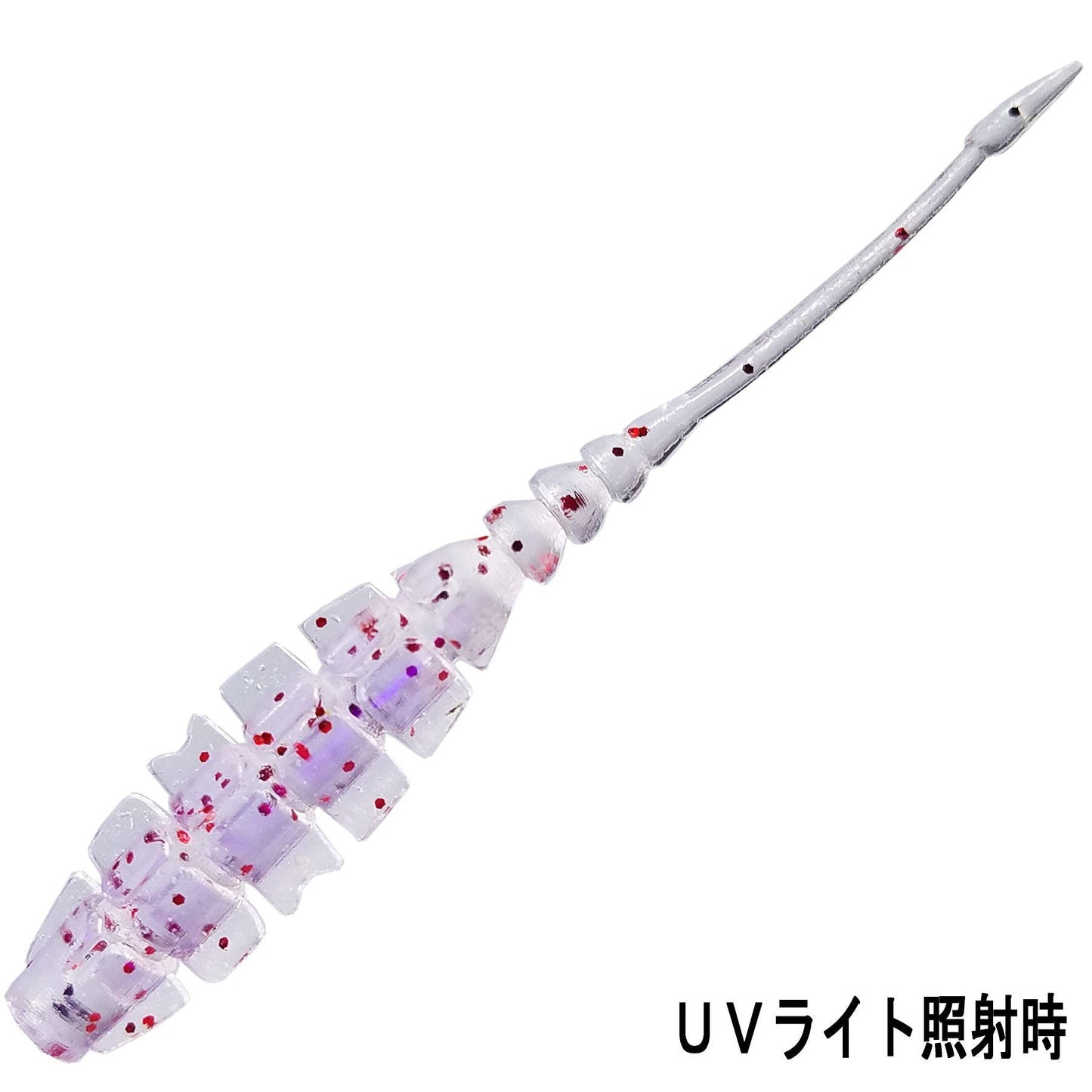 Mustad Ajisworm Napnaf, 2-Inch #010 UV Clear Red Glitter
